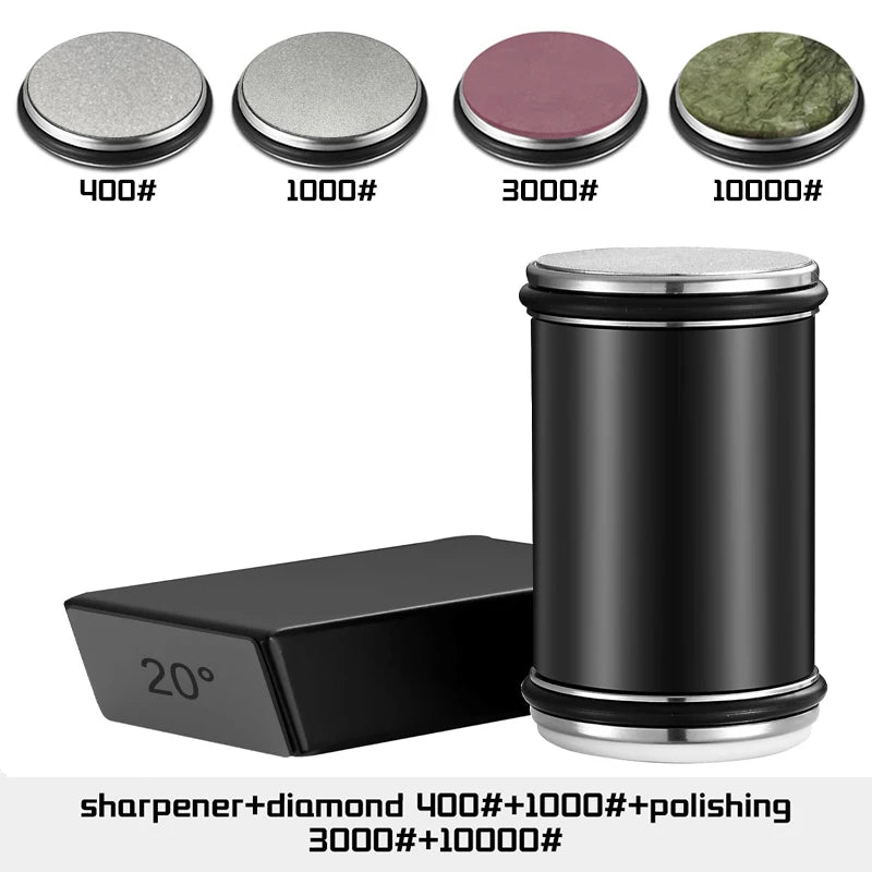 Kit afilador de rodillo 15°/20° con 4 discos — filo profesional en casa