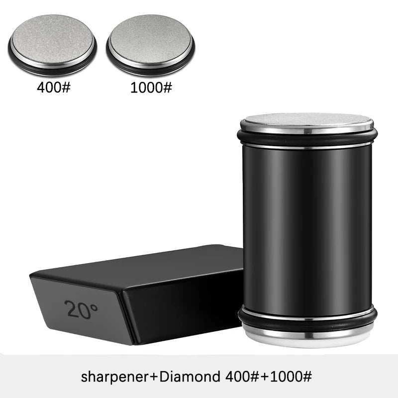 Kit afilador de rodillo 15°/20° con 4 discos — filo profesional en casa