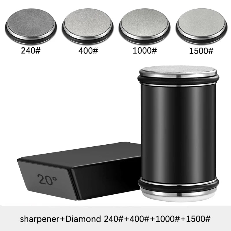 Kit afilador de rodillo 15°/20° con 4 discos — filo profesional en casa